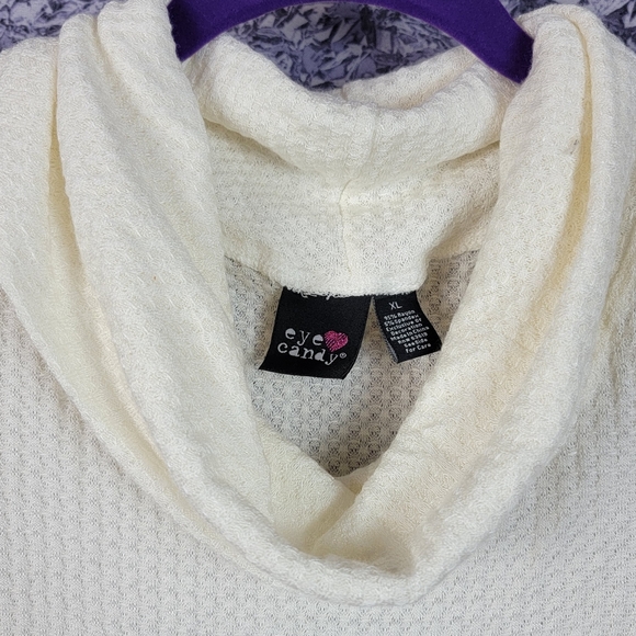 Cream Off-The-Shoulder Sweater - Picture 3 of 5